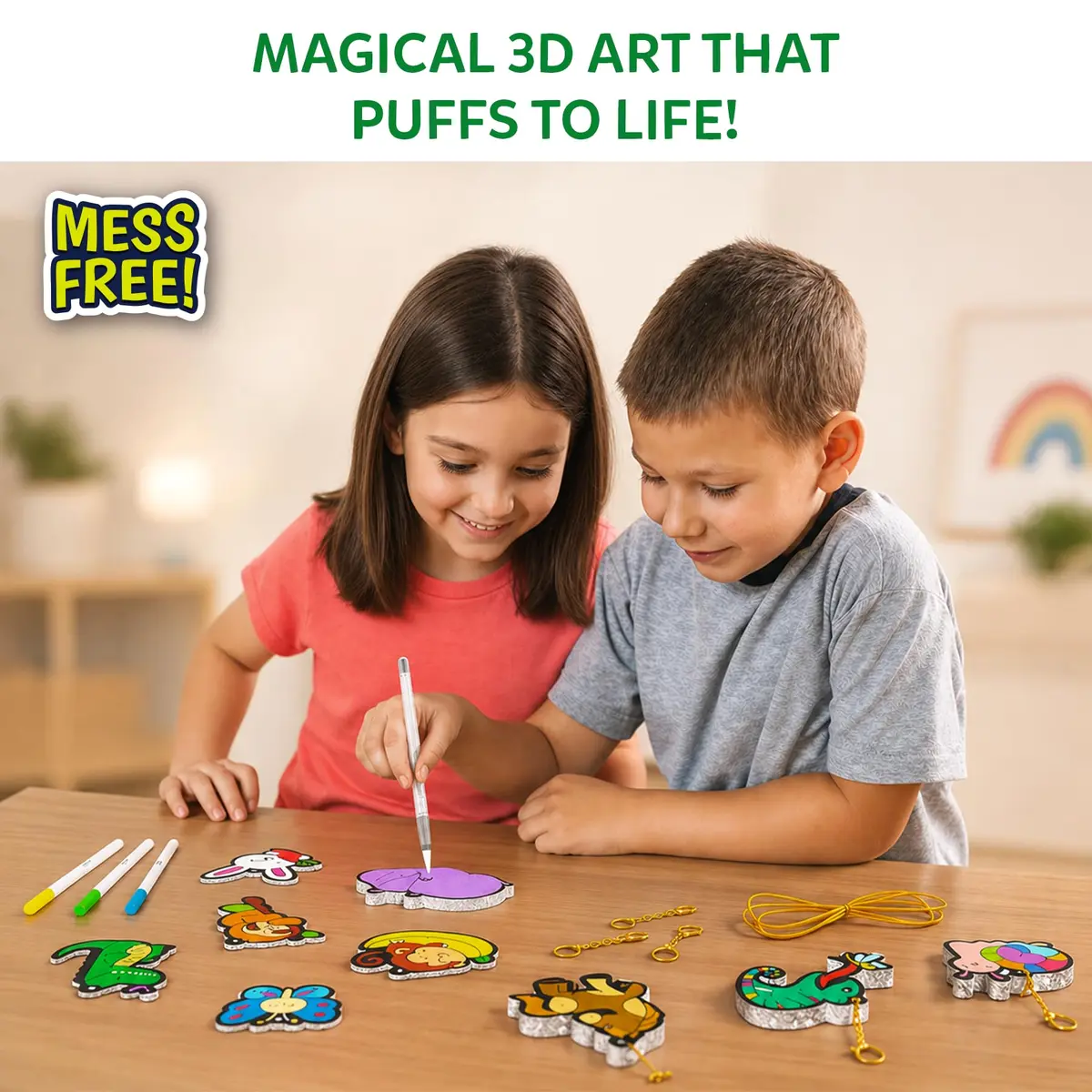 Skillmatics Aqua Puffs Animals Art & Craft Kit 15 Puffs, 10 Markers, 2 Water Pens | Award-Winning Toy for Kids Ages 4-10 - view 2
