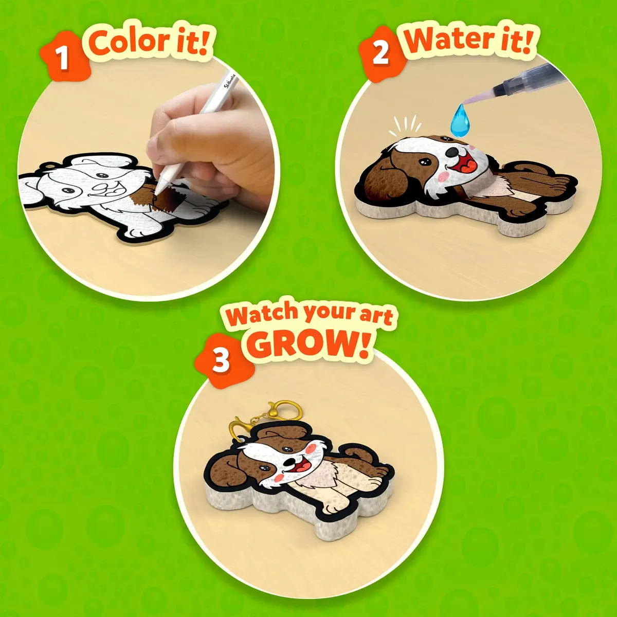 Skillmatics Aqua Puffs Animals Art & Craft Kit 15 Puffs, 10 Markers, 2 Water Pens | Award-Winning Toy for Kids Ages 4-10 - view 3