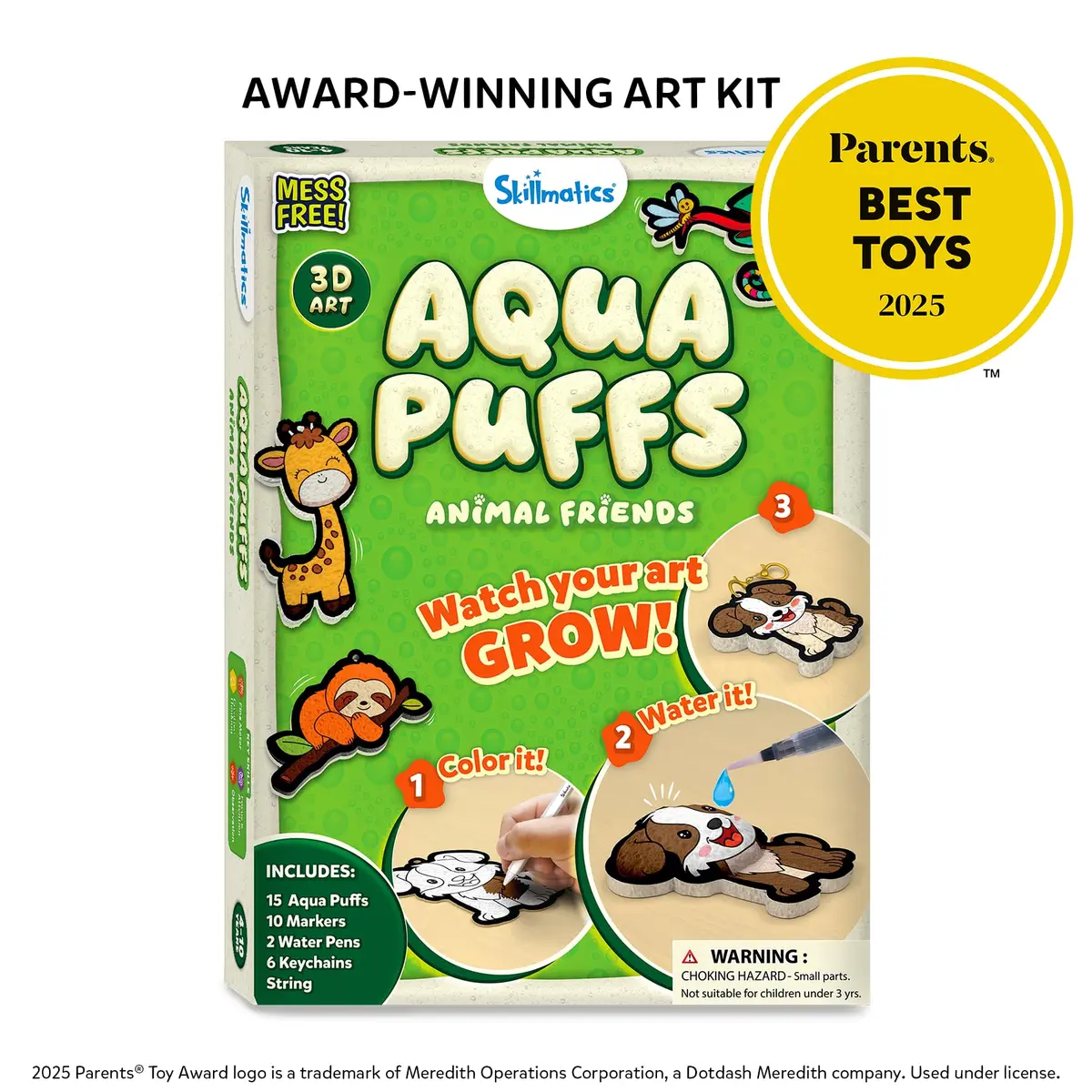 Skillmatics Aqua Puffs Animals Art & Craft Kit 15 Puffs, 10 Markers, 2 Water Pens | Award-Winning Toy for Kids Ages 4-10 - view 4