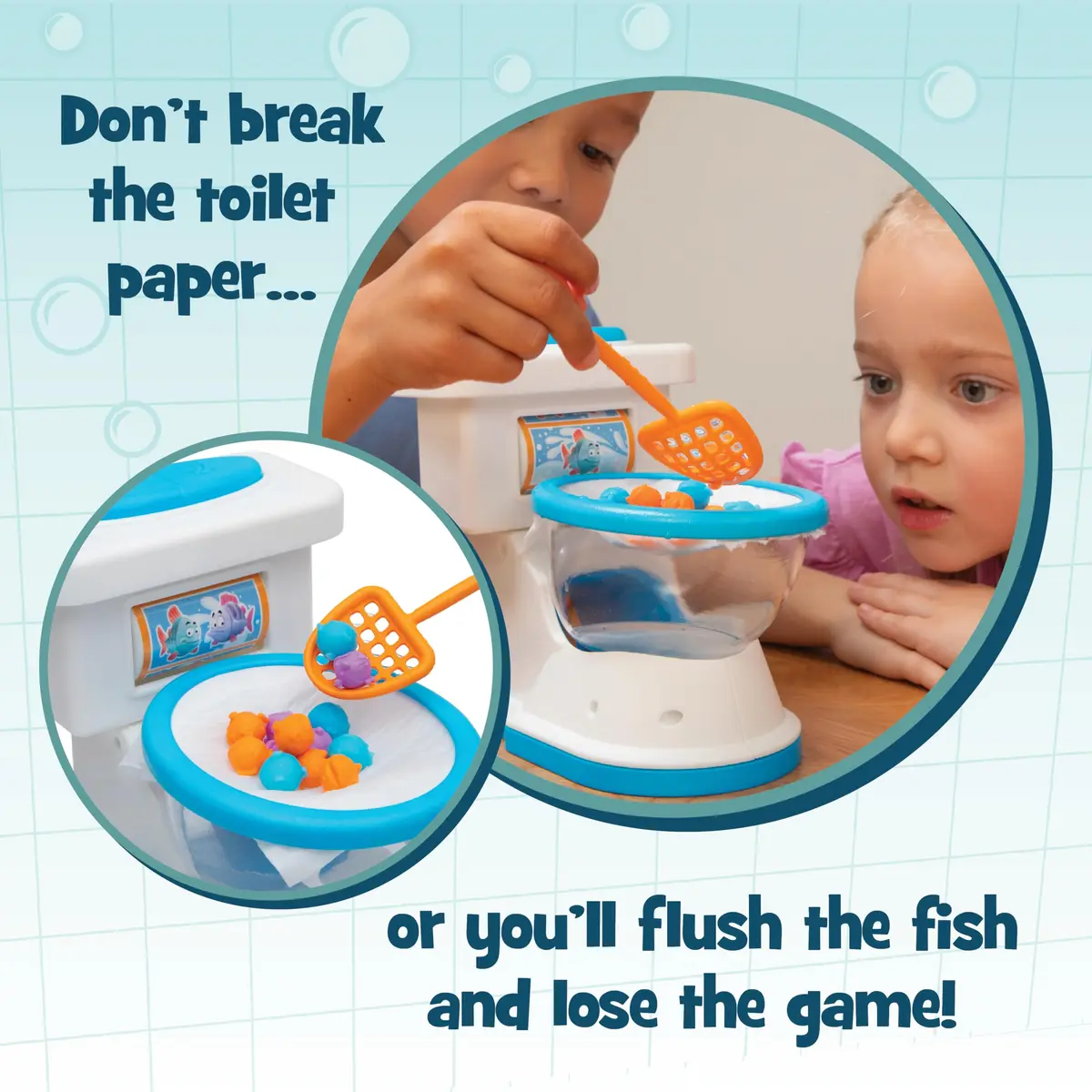 PlayMonster Don't Flush the Fish Board Game for Family Game Night | Ages 4+, 2+ Players, Plastic - view 2