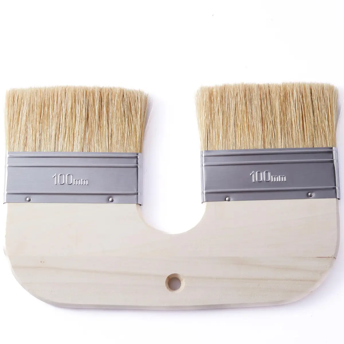 Xylarnoveth Limewash Paint Brush, 4 in Natural Bristle Double Brush | Wide U-Shaped Handle for Lime & Mineral Paints - main product image