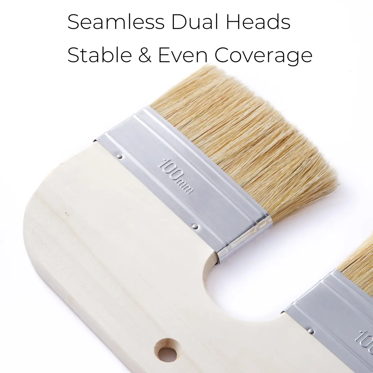 Xylarnoveth Limewash Paint Brush, 4 in Natural Bristle Double Brush | Wide U-Shaped Handle for Lime & Mineral Paints - view 7