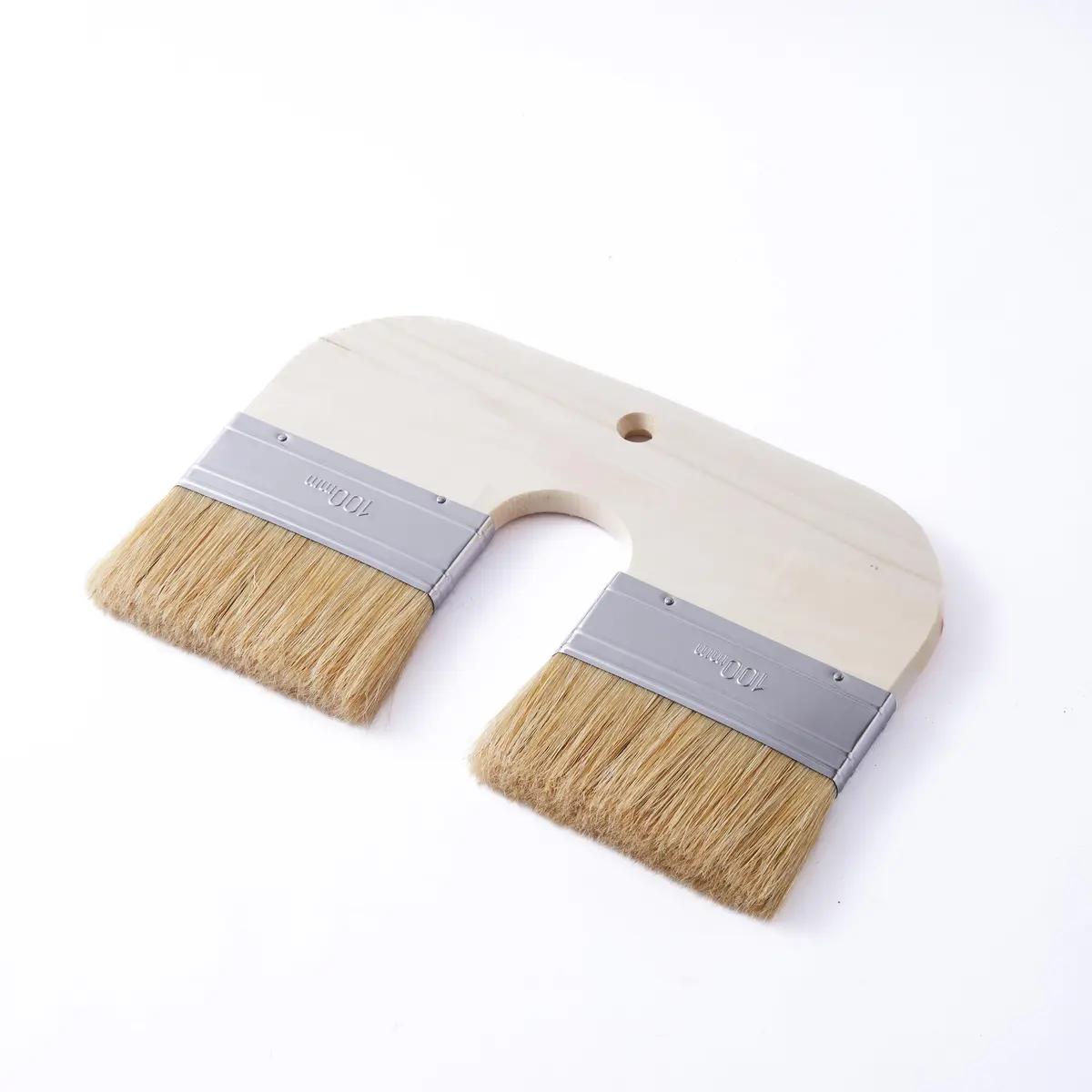 Xylarnoveth Limewash Paint Brush, 4 in Natural Bristle Double Brush | Wide U-Shaped Handle for Lime & Mineral Paints - view 9