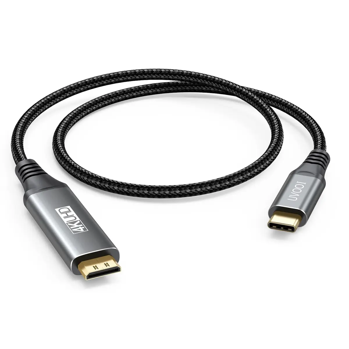 UVOOI USB C to Mini HDMI Cable 20cm (2ft) | 4K@60Hz High Speed for Portable Monitors - main product image