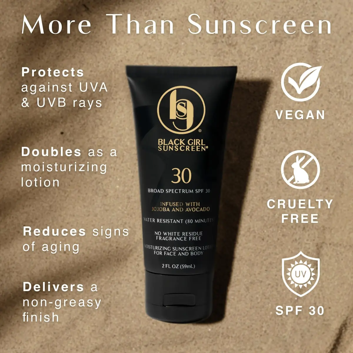 Black Girl Sunscreen SPF 30 Sun Lotion 6 Fl Oz (2 Pack) | No White Cast on Melanin-Rich Skin - view 3
