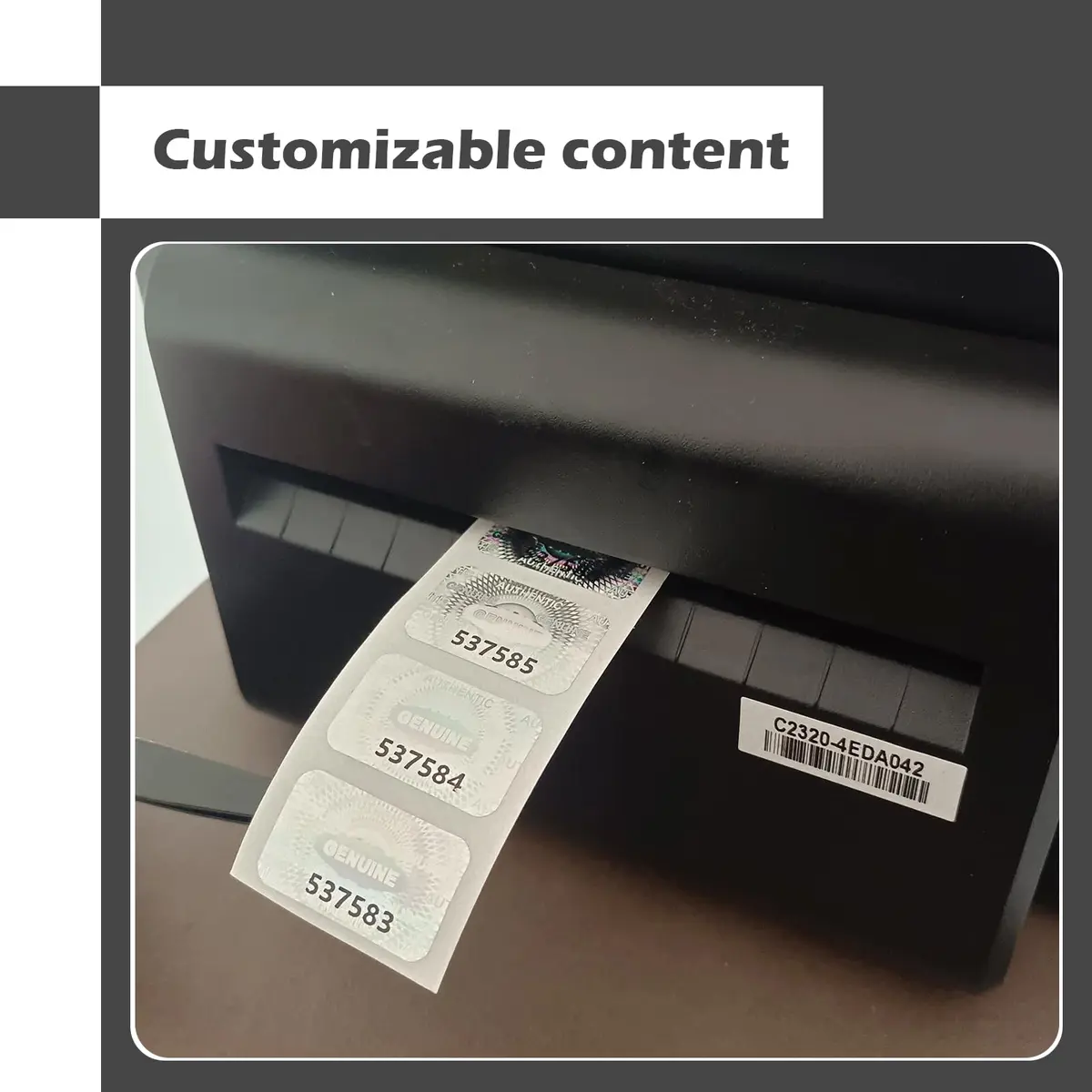 ILMBVM Custom Tamper Proof Labels 0.6x1 inch | Silver Security Stickers, 1200 pcs, High Security - view 5
