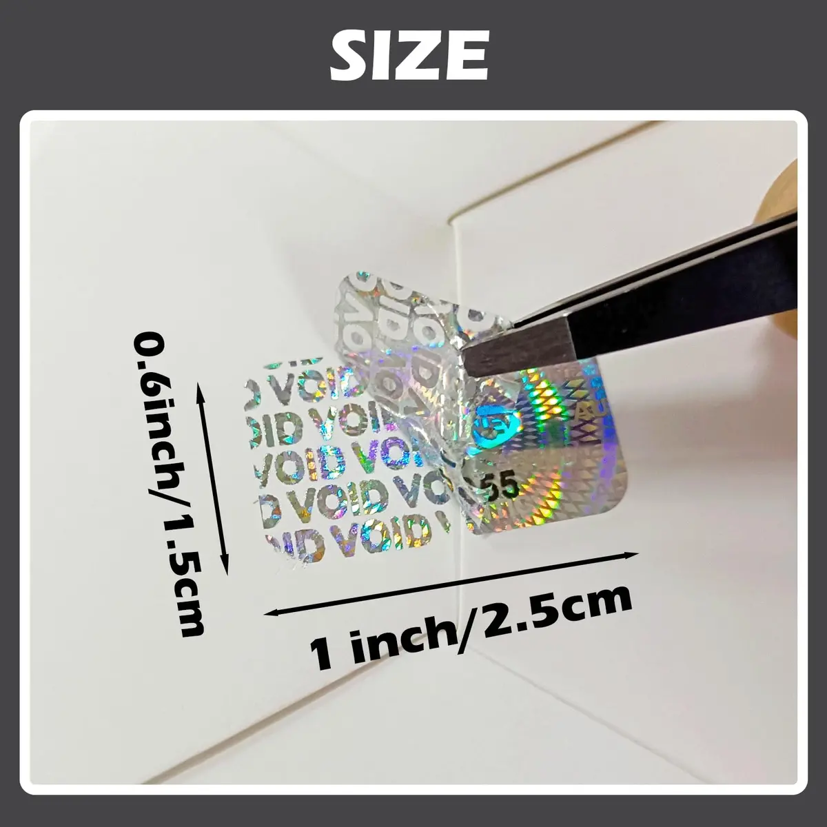 ILMBVM Custom Tamper Proof Labels 0.6x1 inch | Silver Security Stickers, 1200 pcs, High Security - view 6