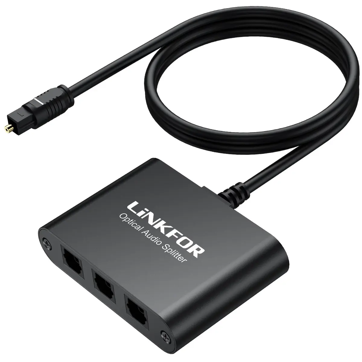 LiNKFOR 1x3 Optical Audio Splitter 156 g (5.5 oz) | Splits 1 Toslink Source to 3 Outputs - main product image