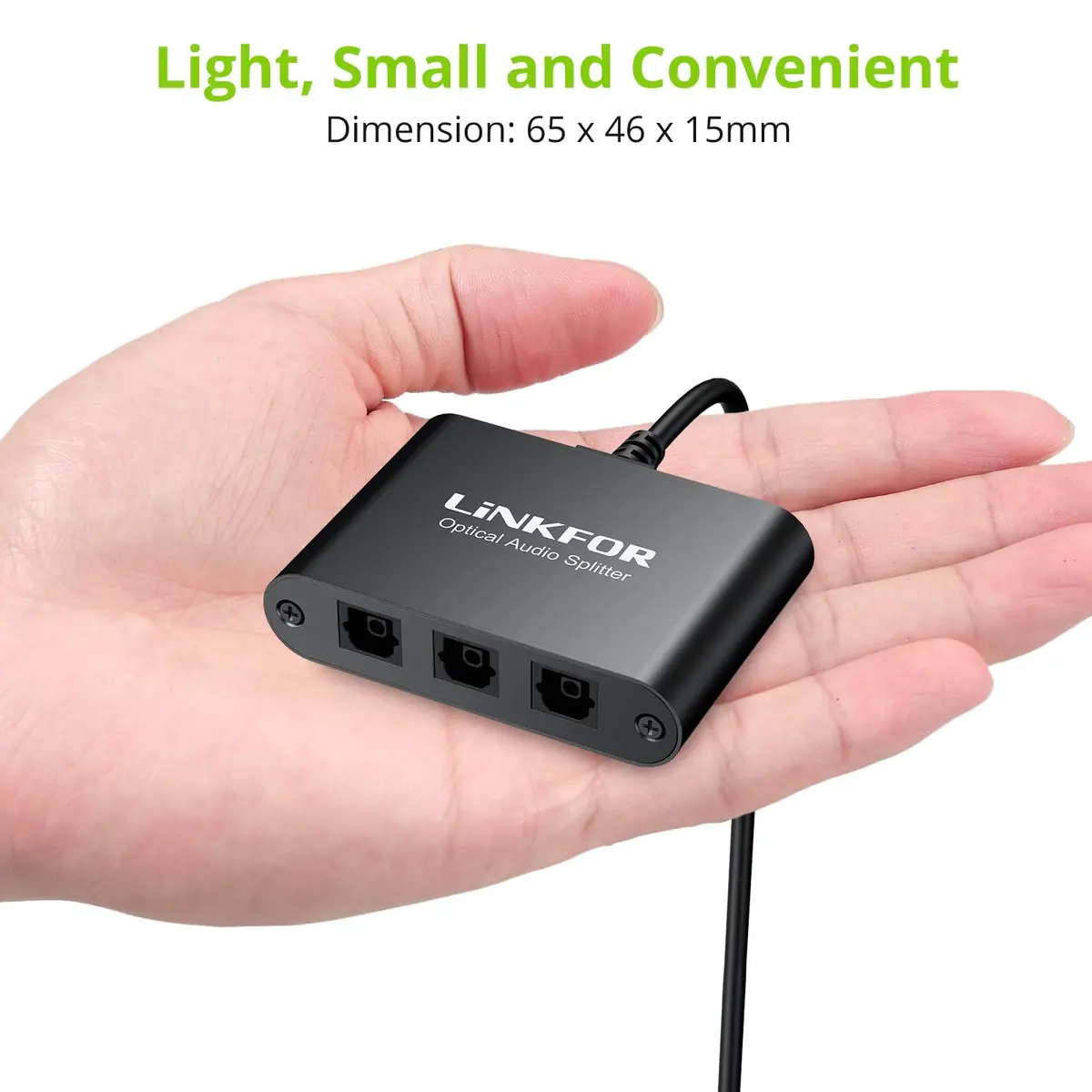 LiNKFOR 1x3 Optical Audio Splitter 156 g (5.5 oz) | Splits 1 Toslink Source to 3 Outputs - view 7