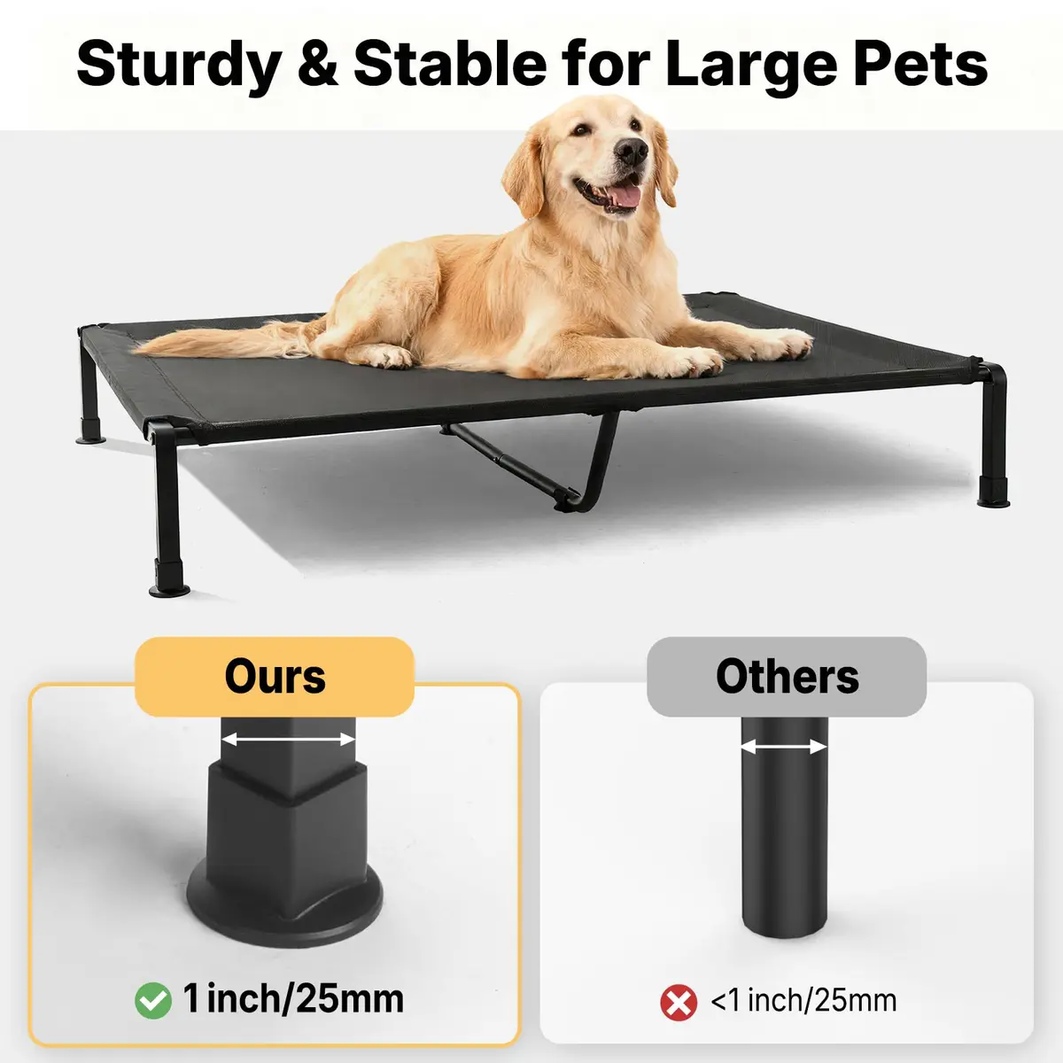 Veehoo Elevated Dog Bed with Fluffy Plush Bolster Cushion | Orthopedic Large Dog Couch Bed - view 5