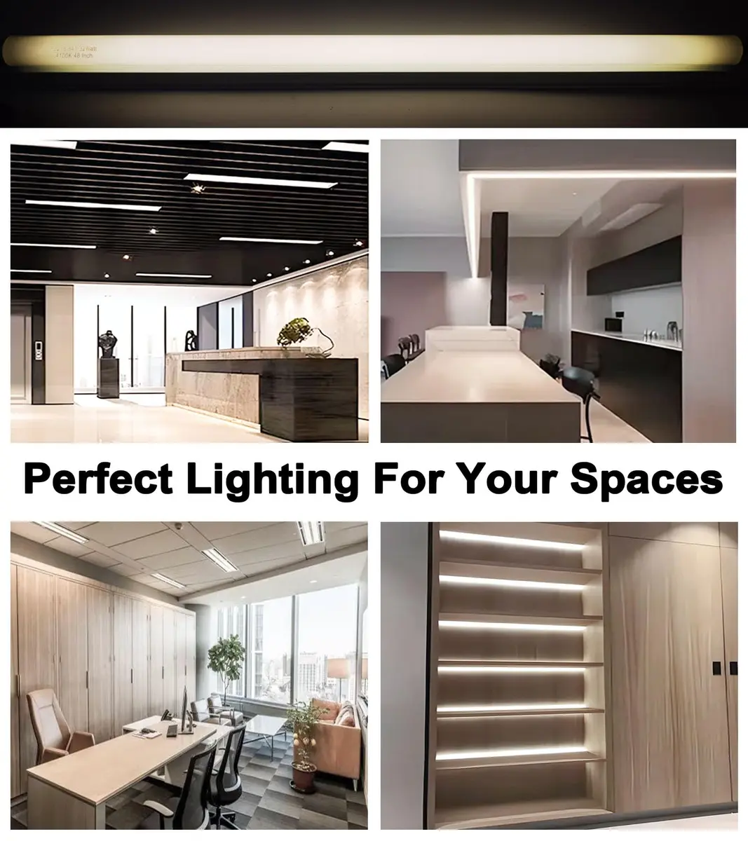 Konideke 48 Inch T8 Fluorescent Tube Light Bulb 32W 4100K Cool White 2850 Lumens G13 Base (10 Pack) - view 3