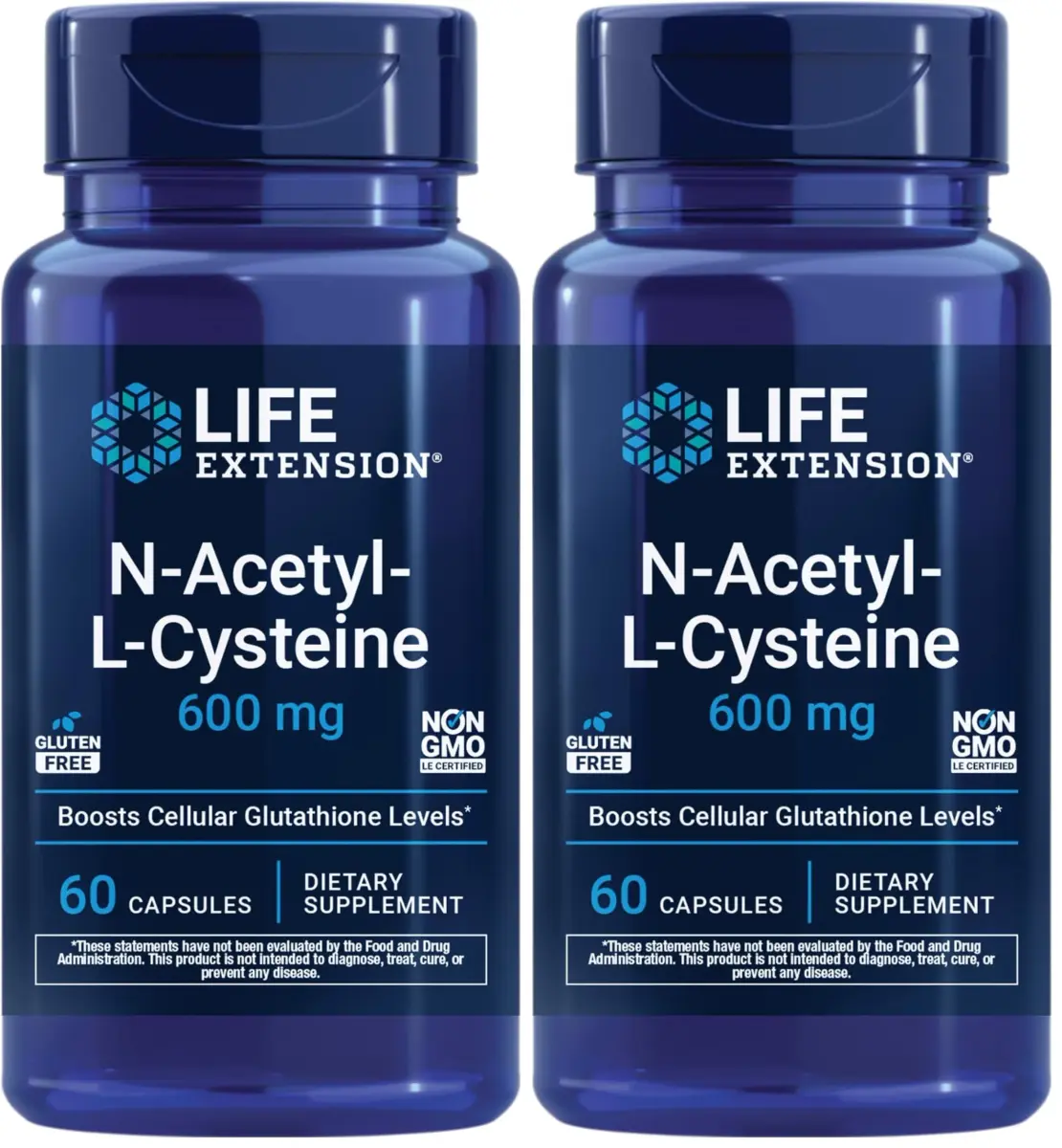 Life Extension N-Acetyl-L-Cysteine (NAC) 600 mg Capsules | Potent Antioxidant Support for Immune, Respiratory & Liver Health (120 Count) - main product image