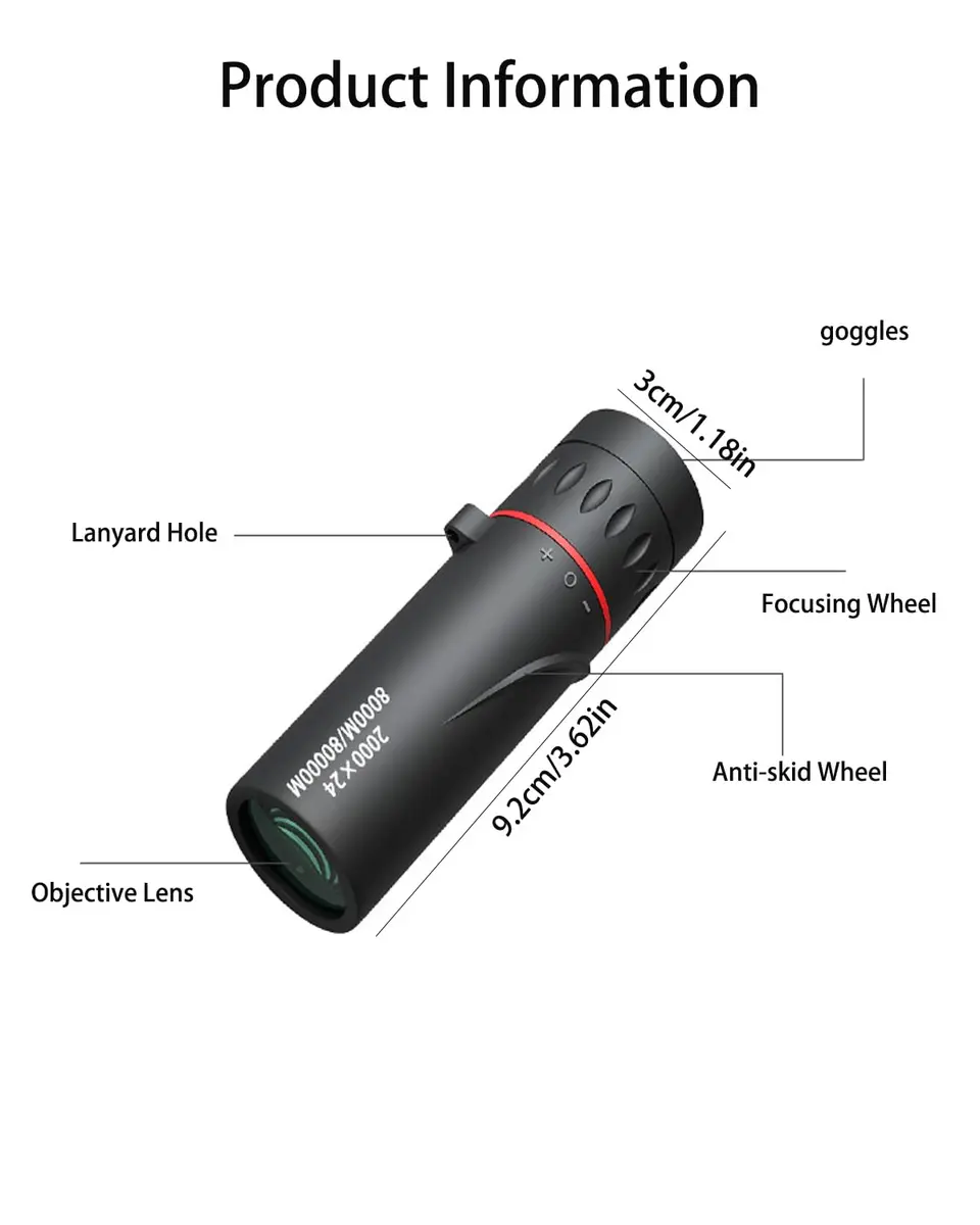 WenTigDY Mini Telescope for Adults 24mm Objective Lens | 2000x Magnification, Portable Scope for Travel - view 2