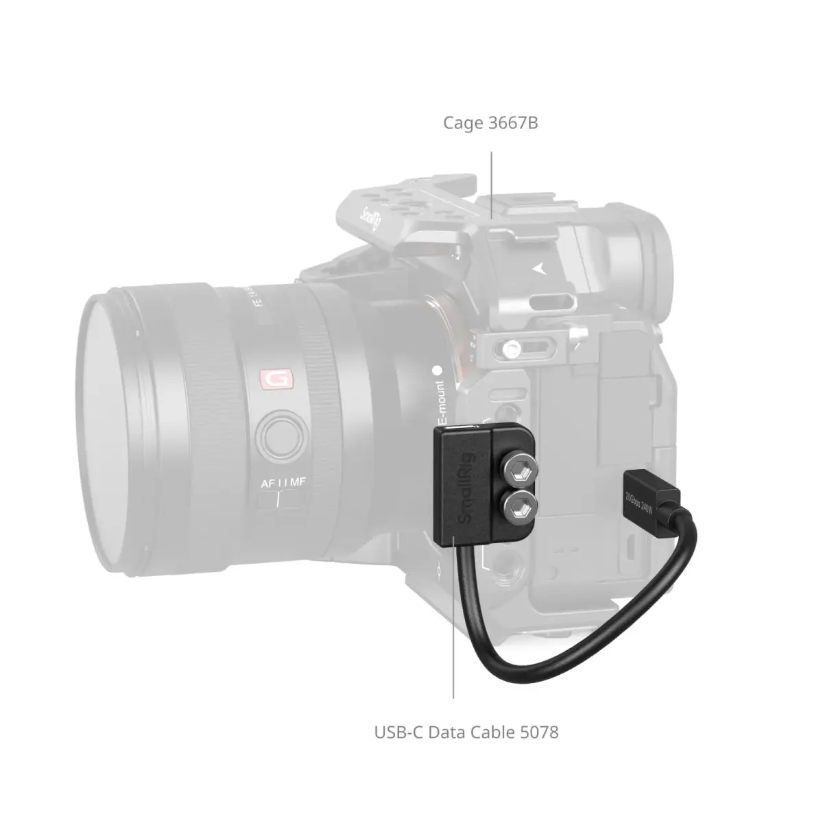 SMALLRIG USB-C Male to Female Data Cable (7.9 inch) | 20Gbps Data Transfer & 240W Charging - view 8