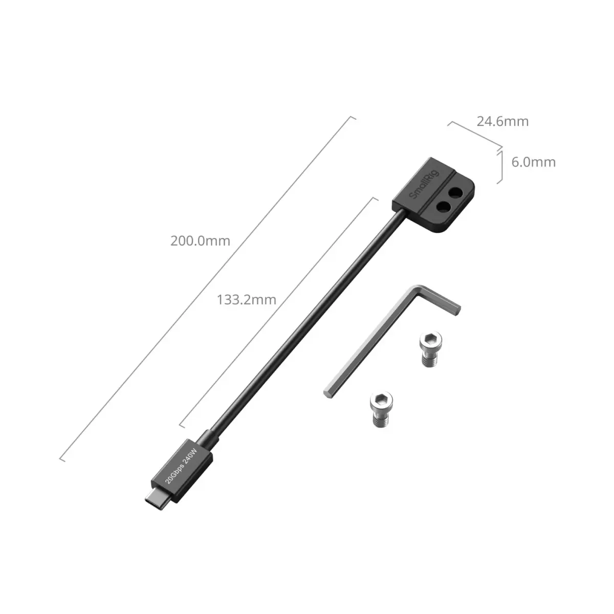 SMALLRIG USB-C Male to Female Data Cable (7.9 inch) | 20Gbps Data Transfer & 240W Charging - view 9