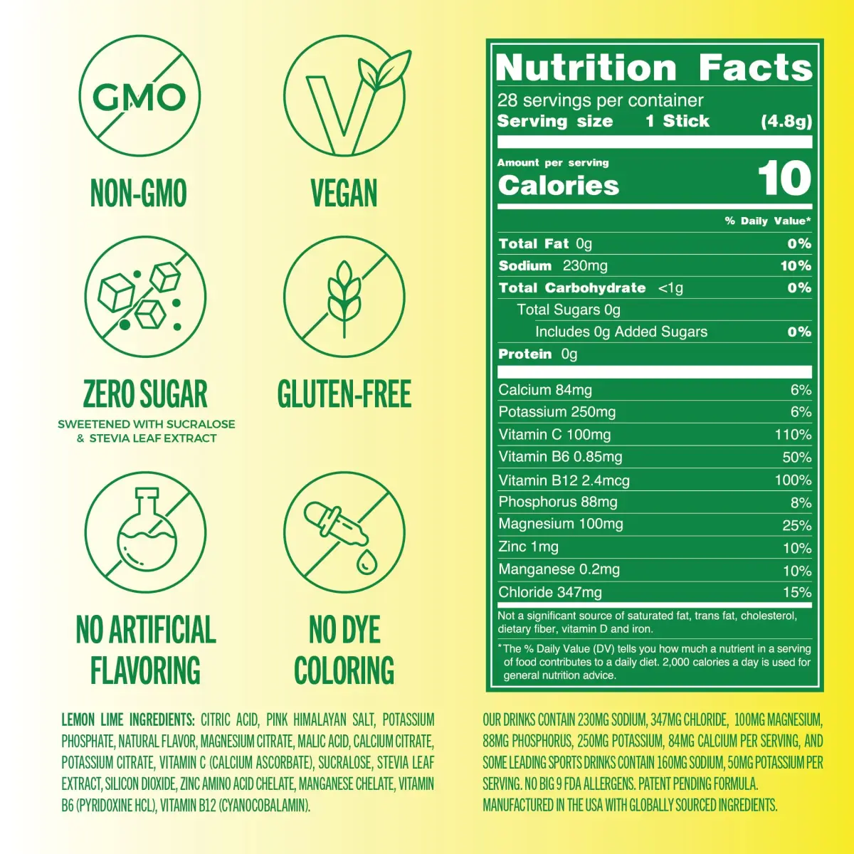 TREVI Electrolytes Powder Packets Sugar Free Hydration Lemon Lime 28 Count | 3x Electrolytes vs Sports Drinks - view 4