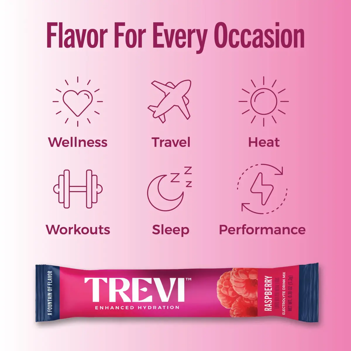 TREVI Sugar Free Electrolytes Powder Packets Raspberry 28 Count | Hydration with Vitamins & Minerals - view 6