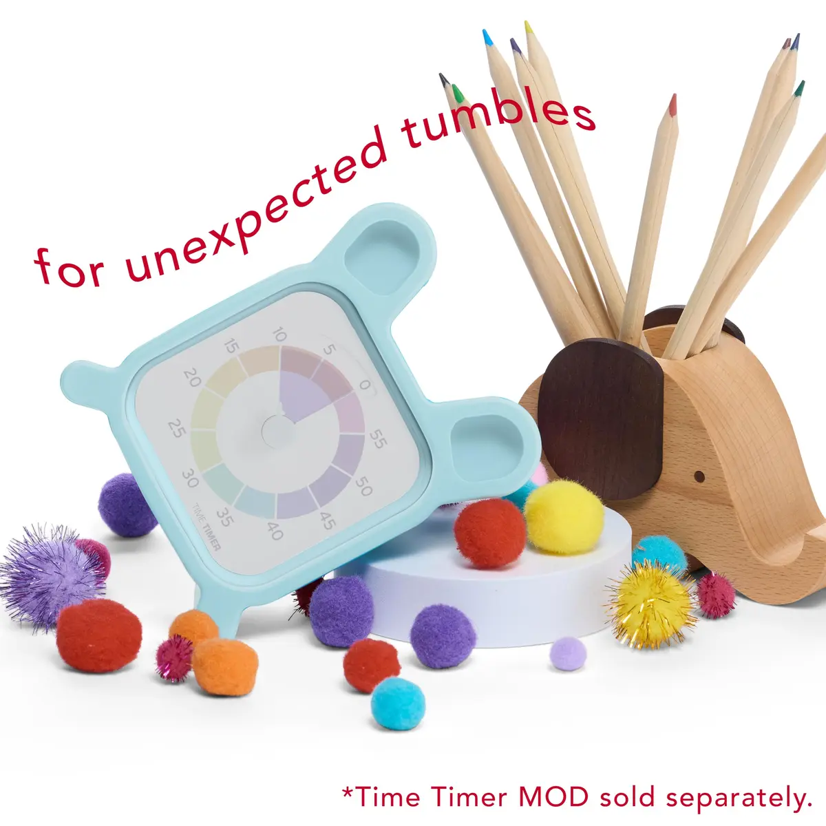 Time Timer Bunny Protective Silicone Case for MOD Visual Timer | Light Blue Animal Design for Kids & Special Needs - view 2