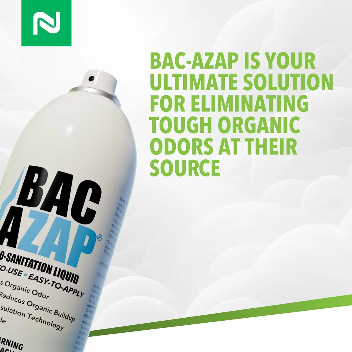 Nisus Bac-Azap Odor Eliminator 14 Oz | Powerful Organic Odor Control for Drains & Bathrooms - view 2