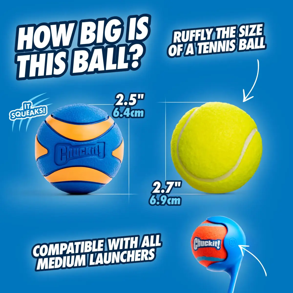 Chuckit! Ultra Ball Dog Toy Medium 6.4cm (2.5 inch) Pack of 4 | High Bounce Fetch Ball for Dogs 20-60 lbs - view 5