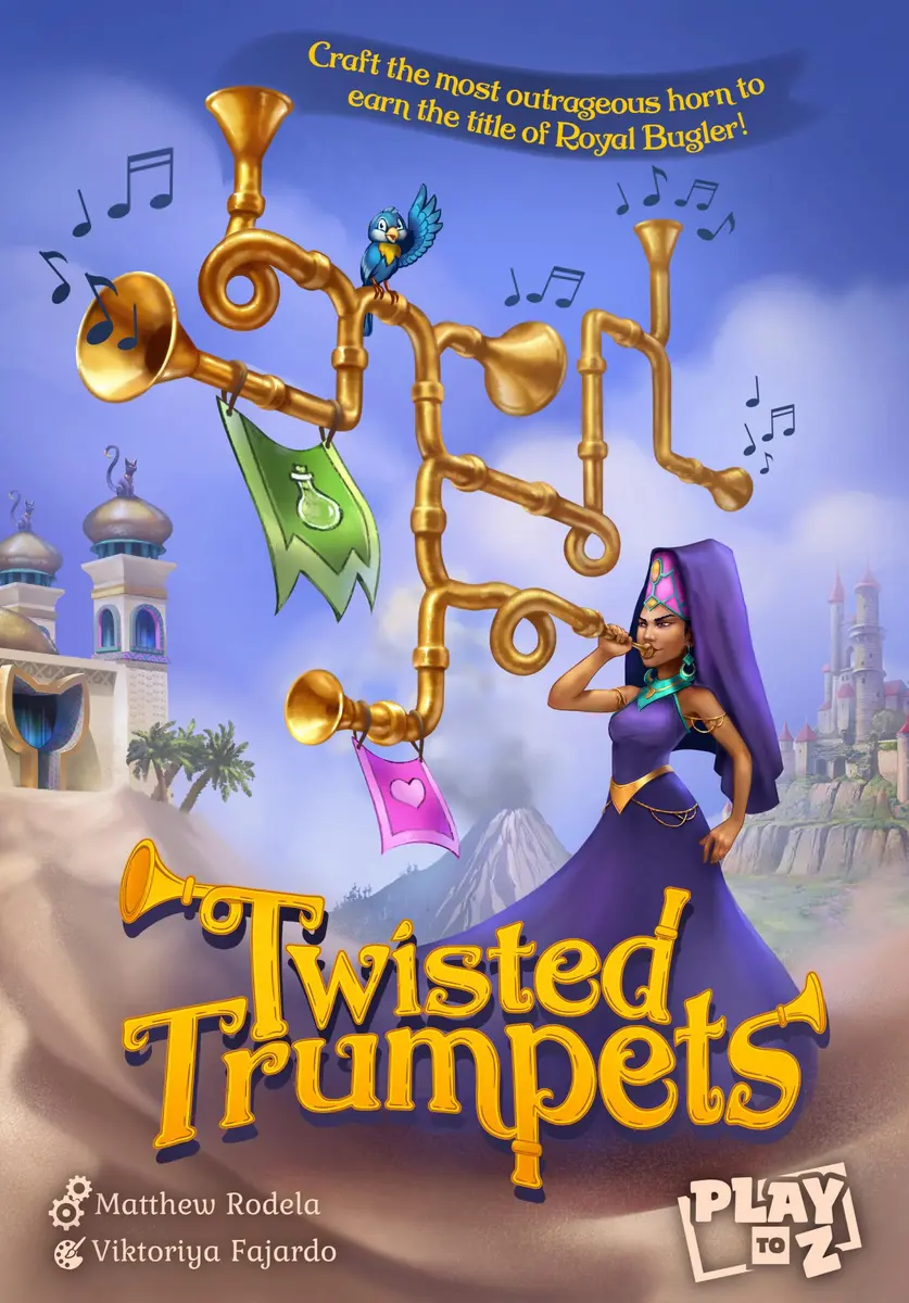 Play To Z Twisted Trumpets Tile-Laying Route-Building Board Game | Family Strategy Fun (70-120 chars) - main product image