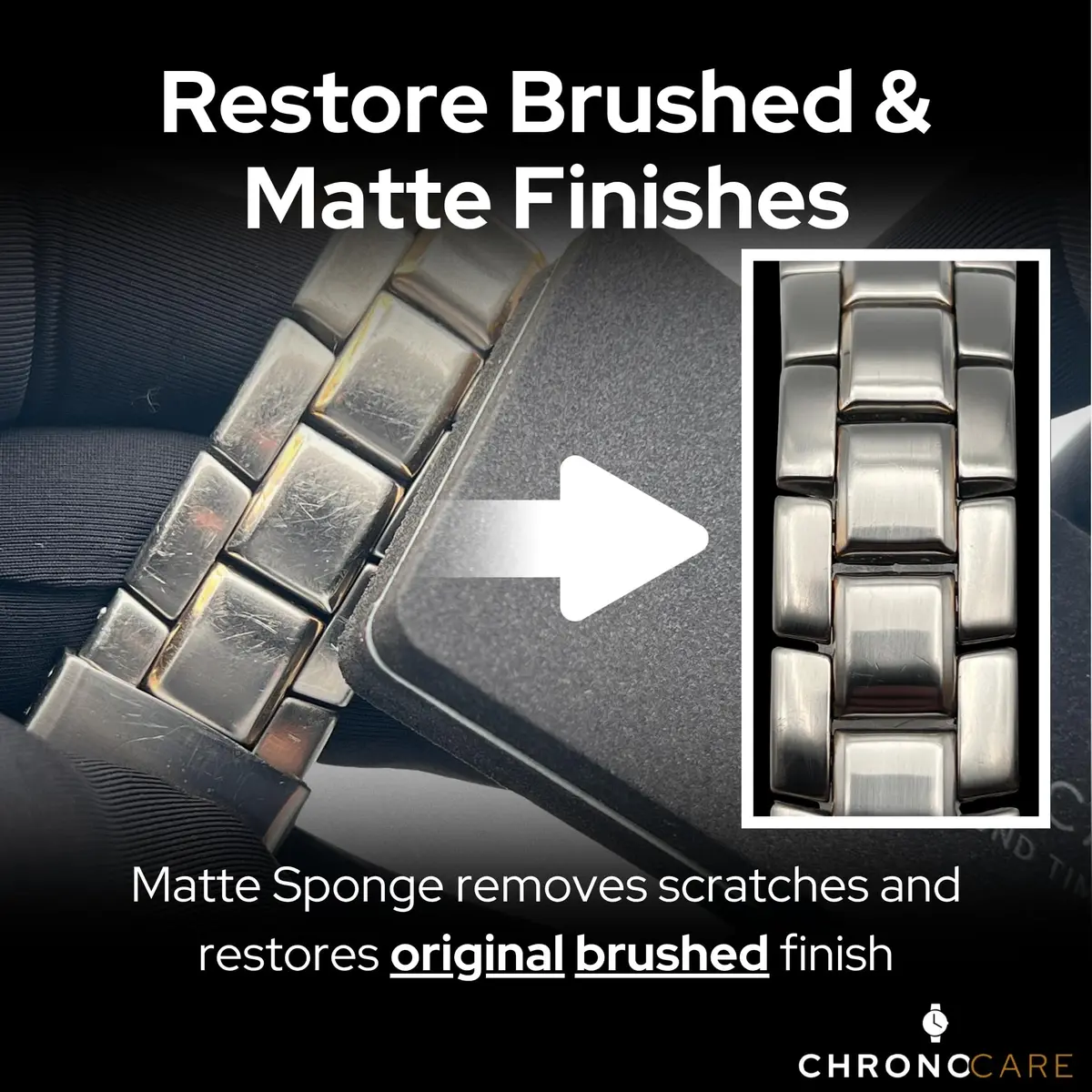 ChronoCare Watch Polishing & Cleaning Kit – Scratch Repair Cream, Cloth, Spray, Sponge, Brush & Towel, Safe for Luxury Metal Watches - view 5