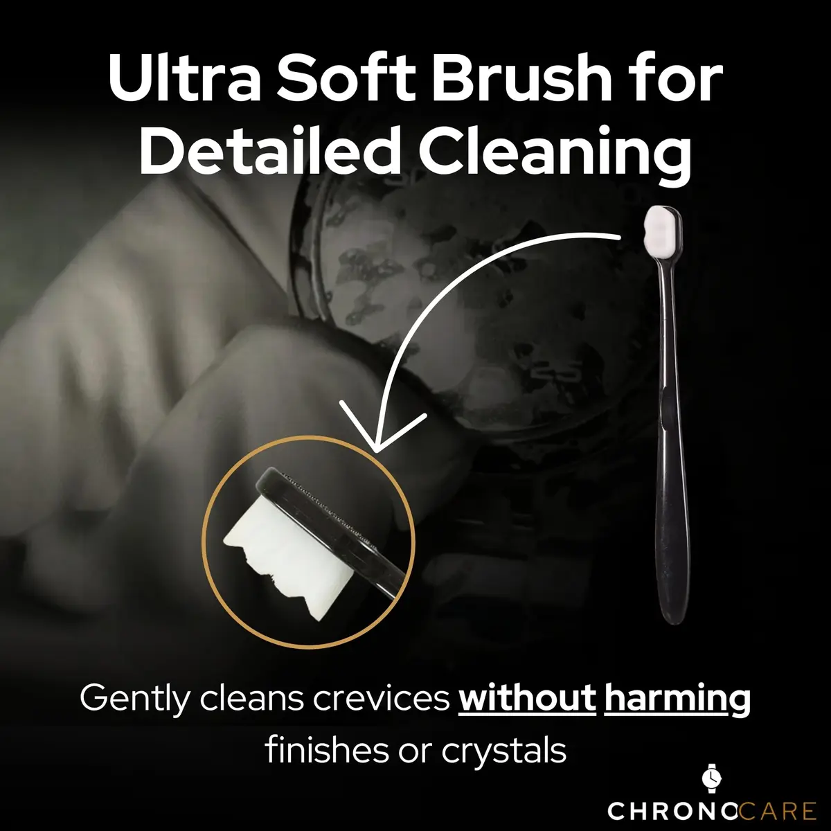 ChronoCare Watch Polishing & Cleaning Kit – Scratch Repair Cream, Cloth, Spray, Sponge, Brush & Towel, Safe for Luxury Metal Watches - view 8