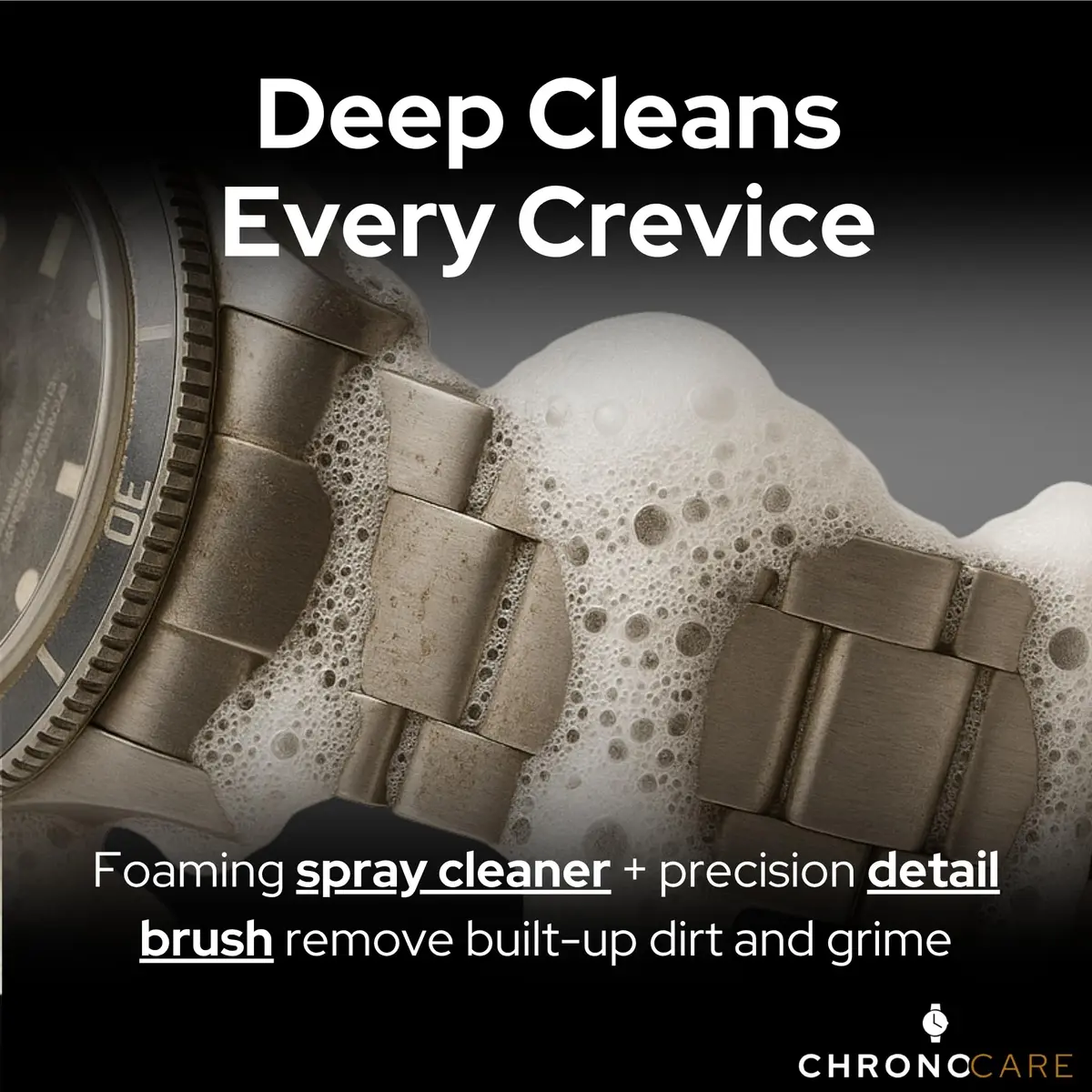 ChronoCare Watch Polishing & Cleaning Kit – Scratch Repair Cream, Cloth, Spray, Sponge, Brush & Towel, Safe for Luxury Metal Watches - view 4