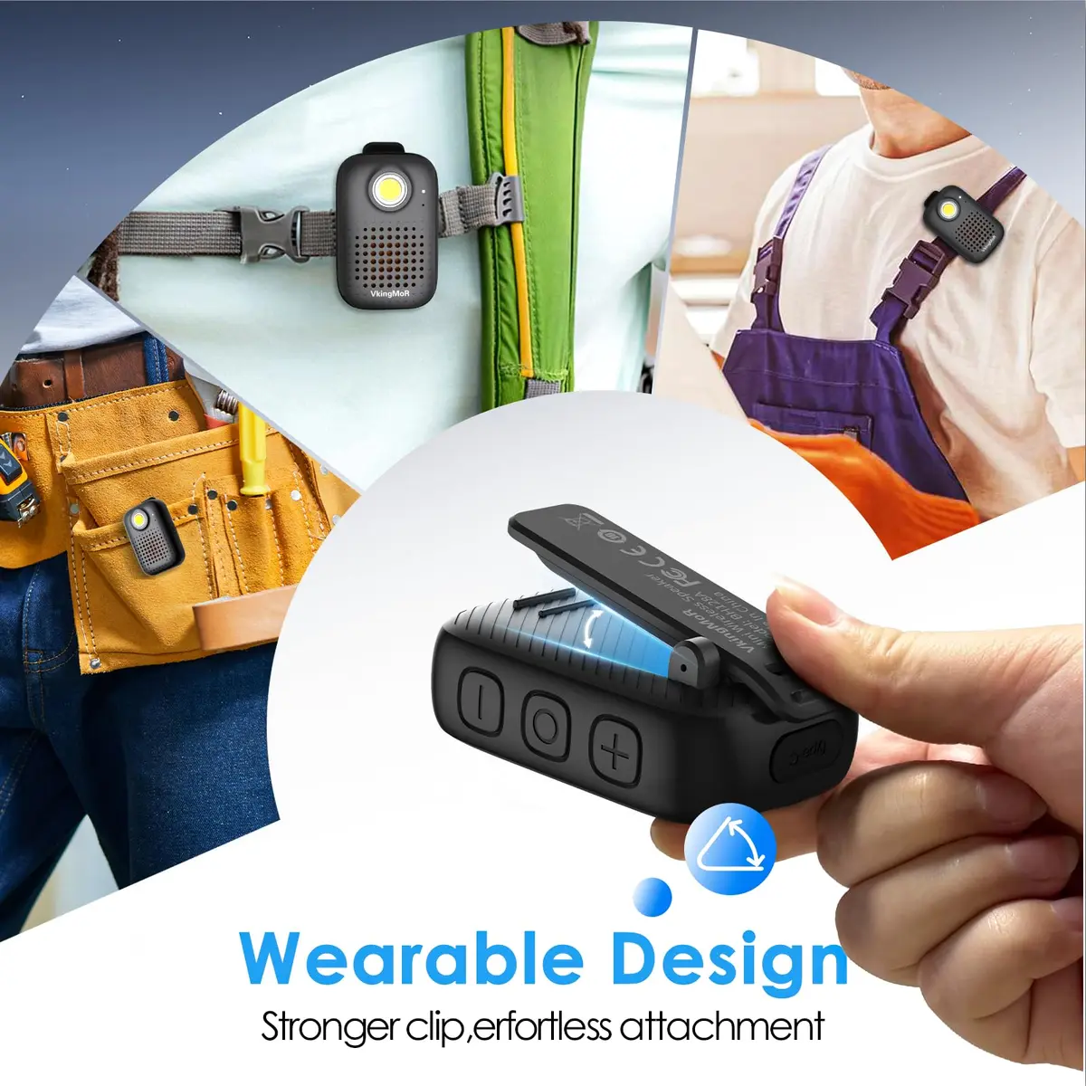 VkingMoR Wearable Bluetooth Speaker with Waterproof Dustproof IPX7 | Compact Stereo Sound - view 5