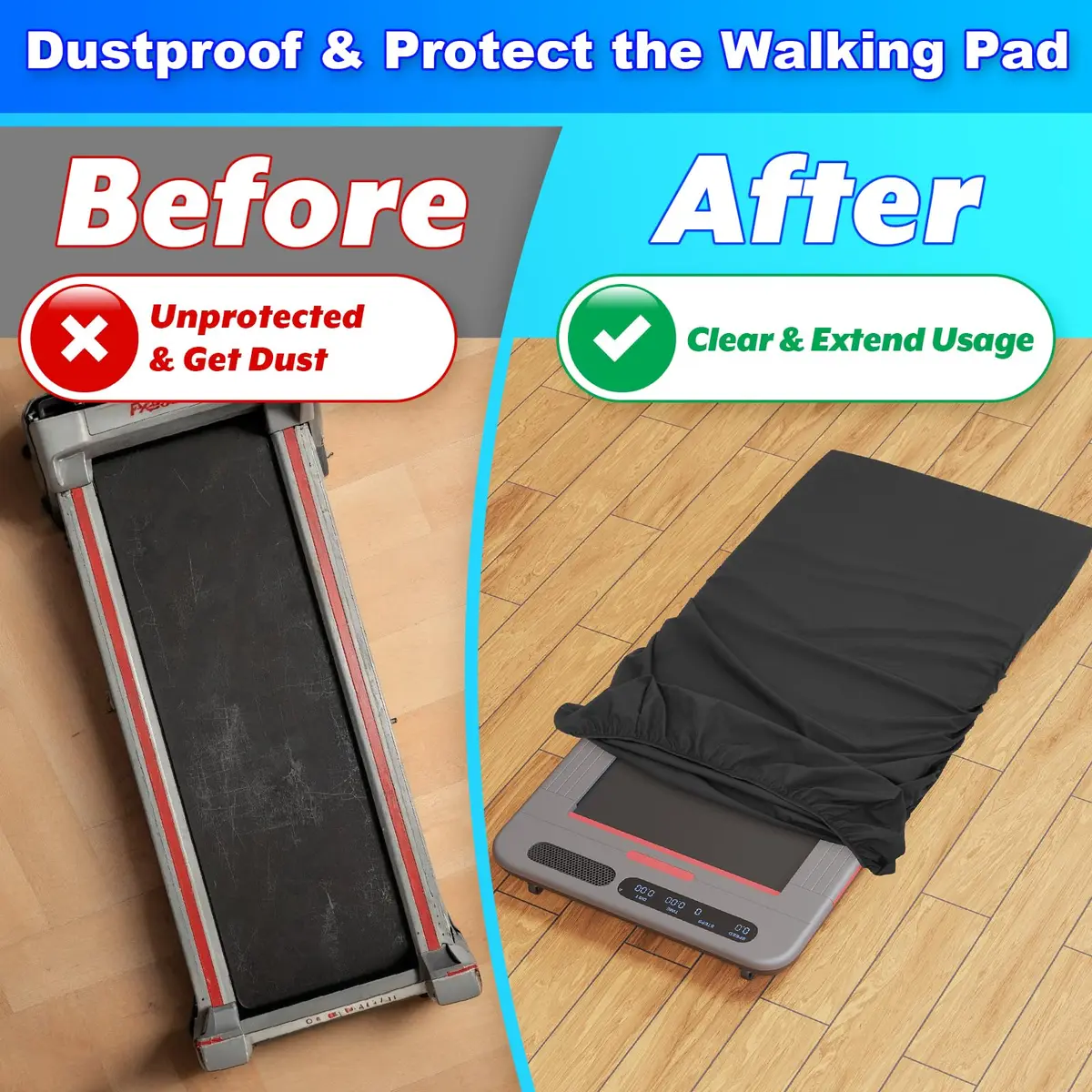Easecos Walking Pad Cover for Under Desk Treadmill 47-50" | Dustproof & Waterproof - view 4