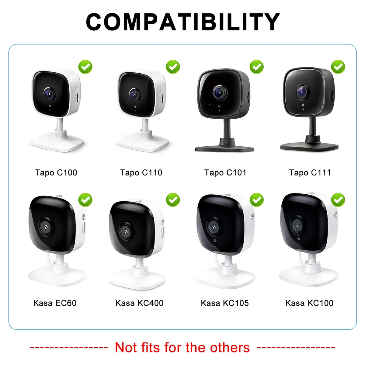 Annkoifu Adhesive Camera Mount Fits for Tapo Indoor Security Camera C100/C101/C110/C111/KC400/KC100/KC105 | No Drill Wall Bracket - view 2