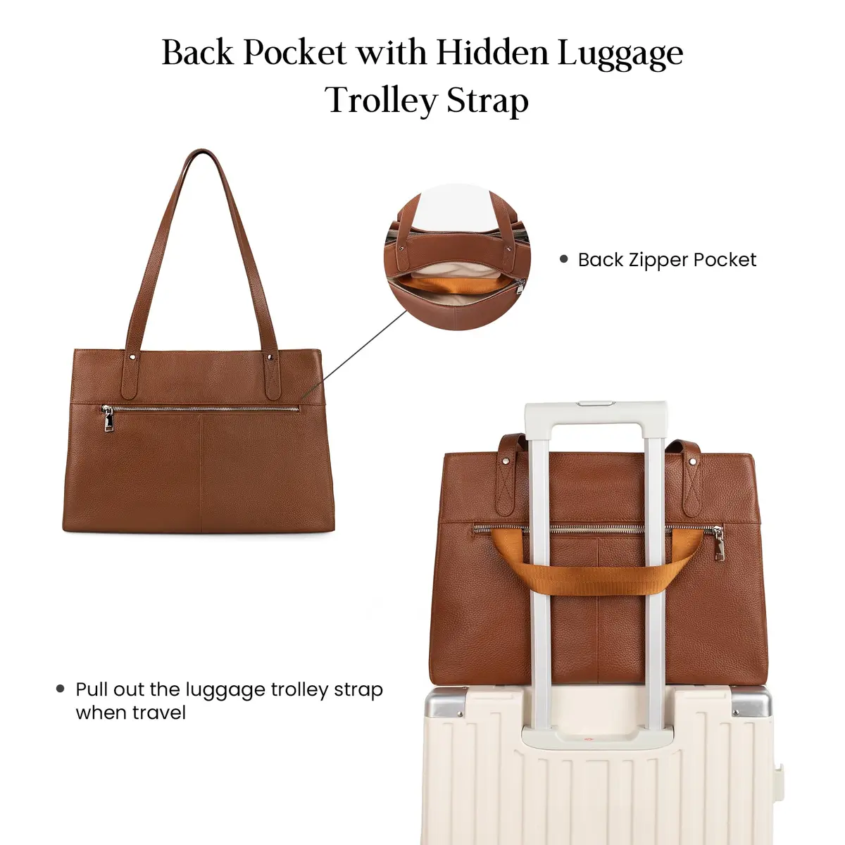 befen Genuine Leather Tote Bag for Women | 15-Inch Laptop & Business Style - view 6