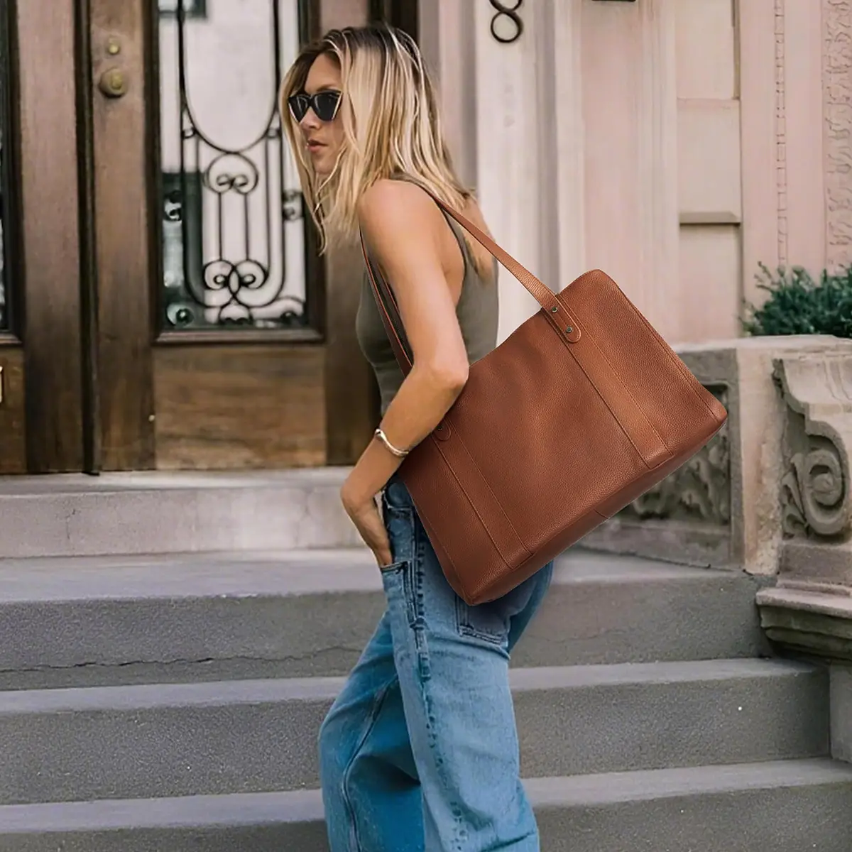 befen Genuine Leather Tote Bag for Women | 15-Inch Laptop & Business Style - view 2
