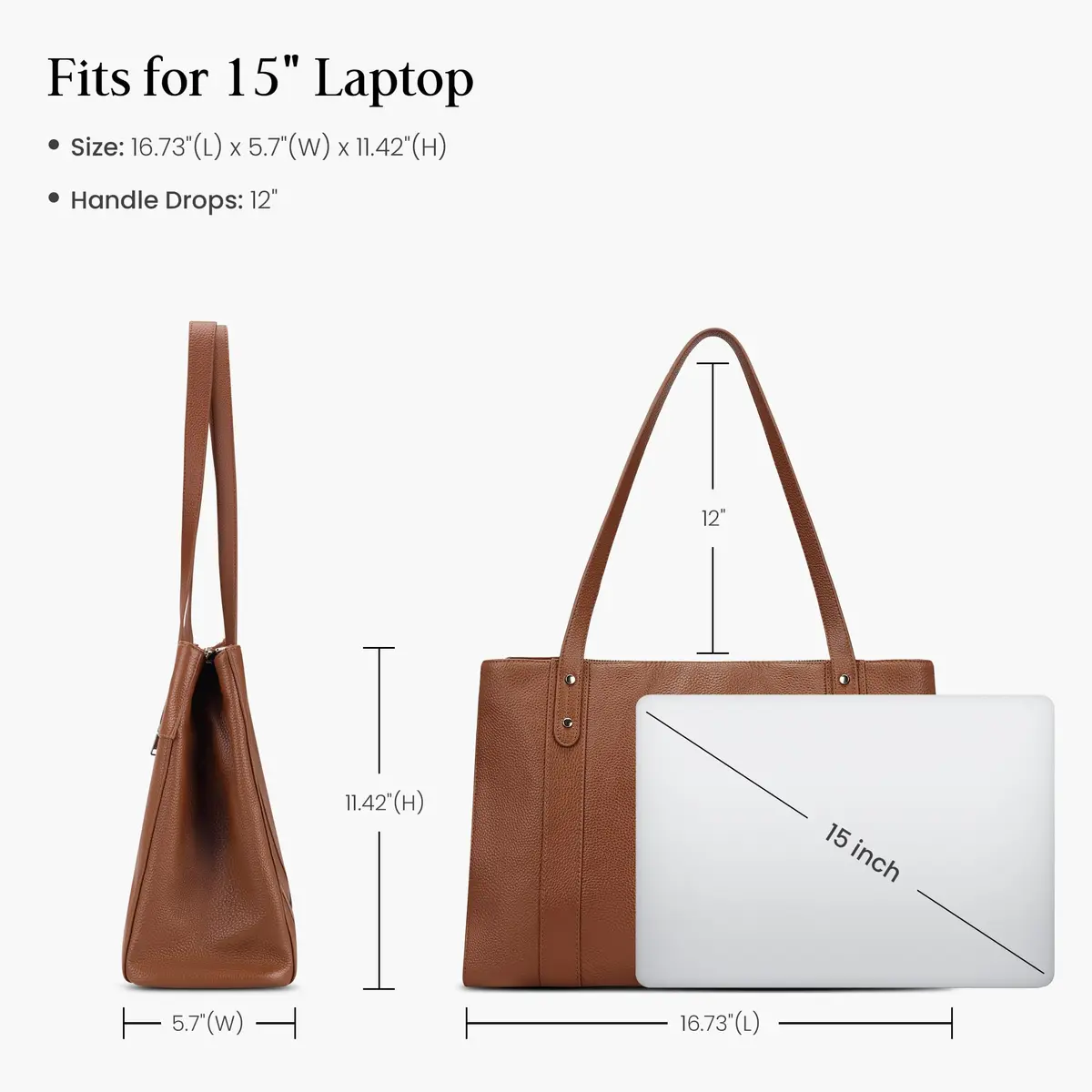 befen Genuine Leather Tote Bag for Women | 15-Inch Laptop & Business Style - view 4