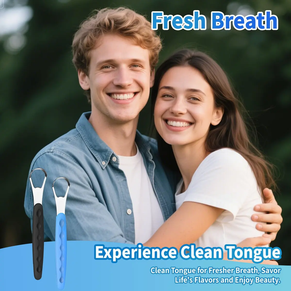 RIKKUSE 2-Pack Stainless Steel Tongue Scraper with Travel Case | Oral Hygiene Tool for Bad Breath - view 8