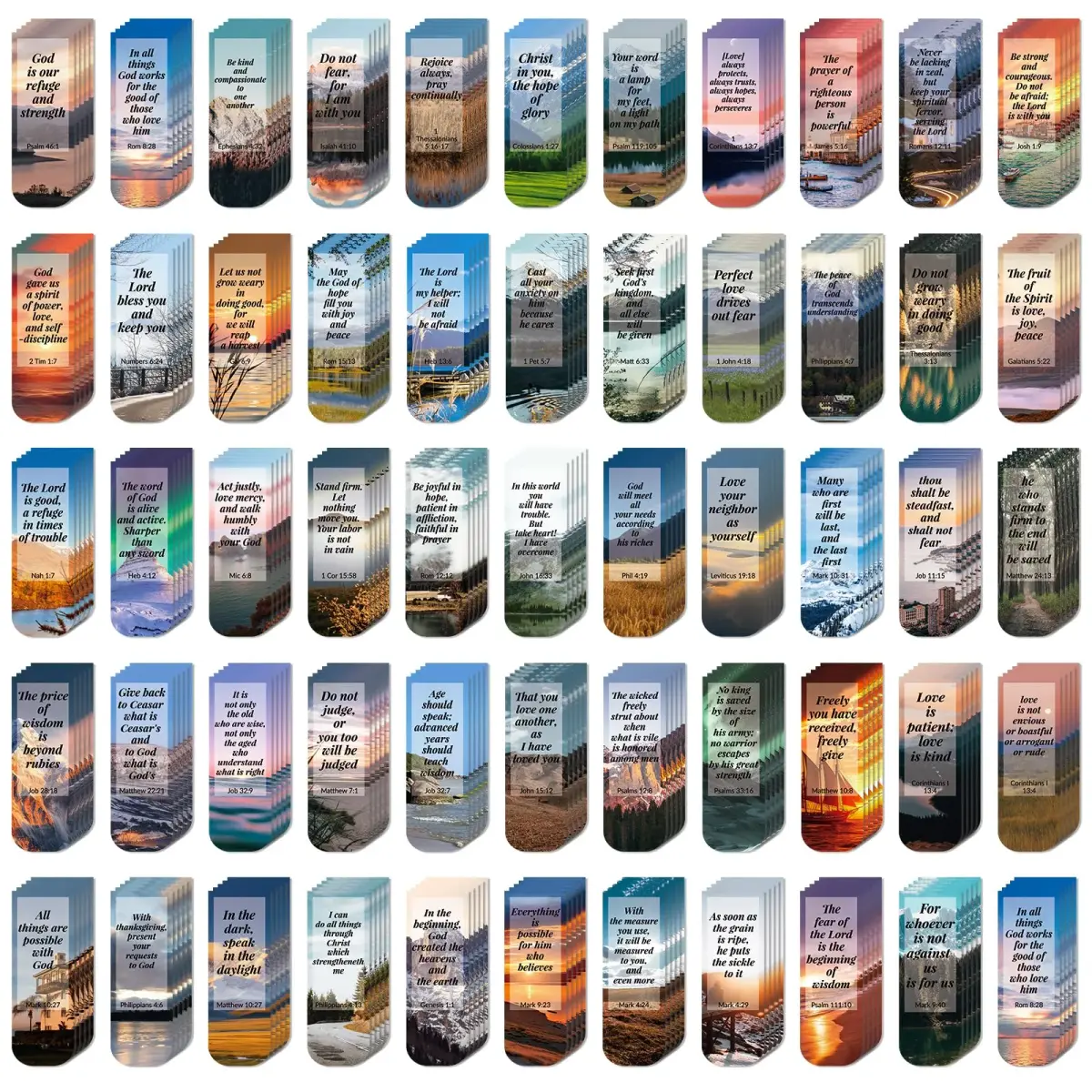 Diteryy 108-Piece Bible Magnetic Bookmarks Set | Inspirational Christian Verse Page Markers - main product image