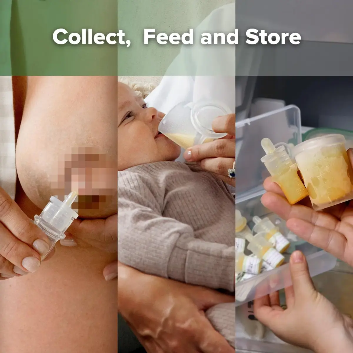haakaa Colostrum Collector Kit 2ml/6pcs & Lidded Feeding Cup 25ml | Award-Winning Design for Newborns - view 3