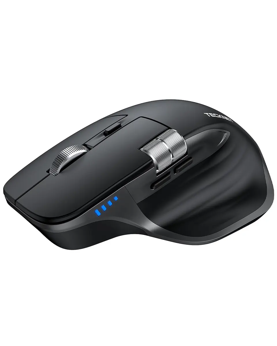 TECKNET Wireless Mouse, 3-Device Bluetooth Rechargeable, 4800 DPI Optical Mouse with Side Scroll Wheel | 36-Month Warranty - main product image