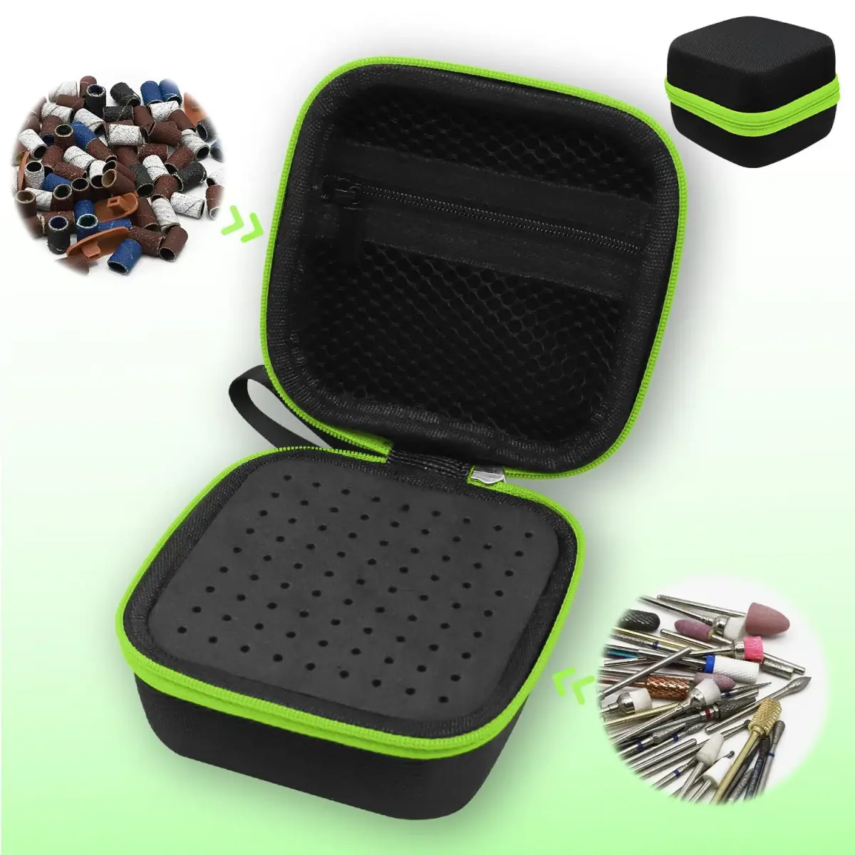 Thowapou 81 Holes Nail Drill Bit Holder Case | Waterproof Portable Organizer Bag for 3/32 Inch Bits - view 3