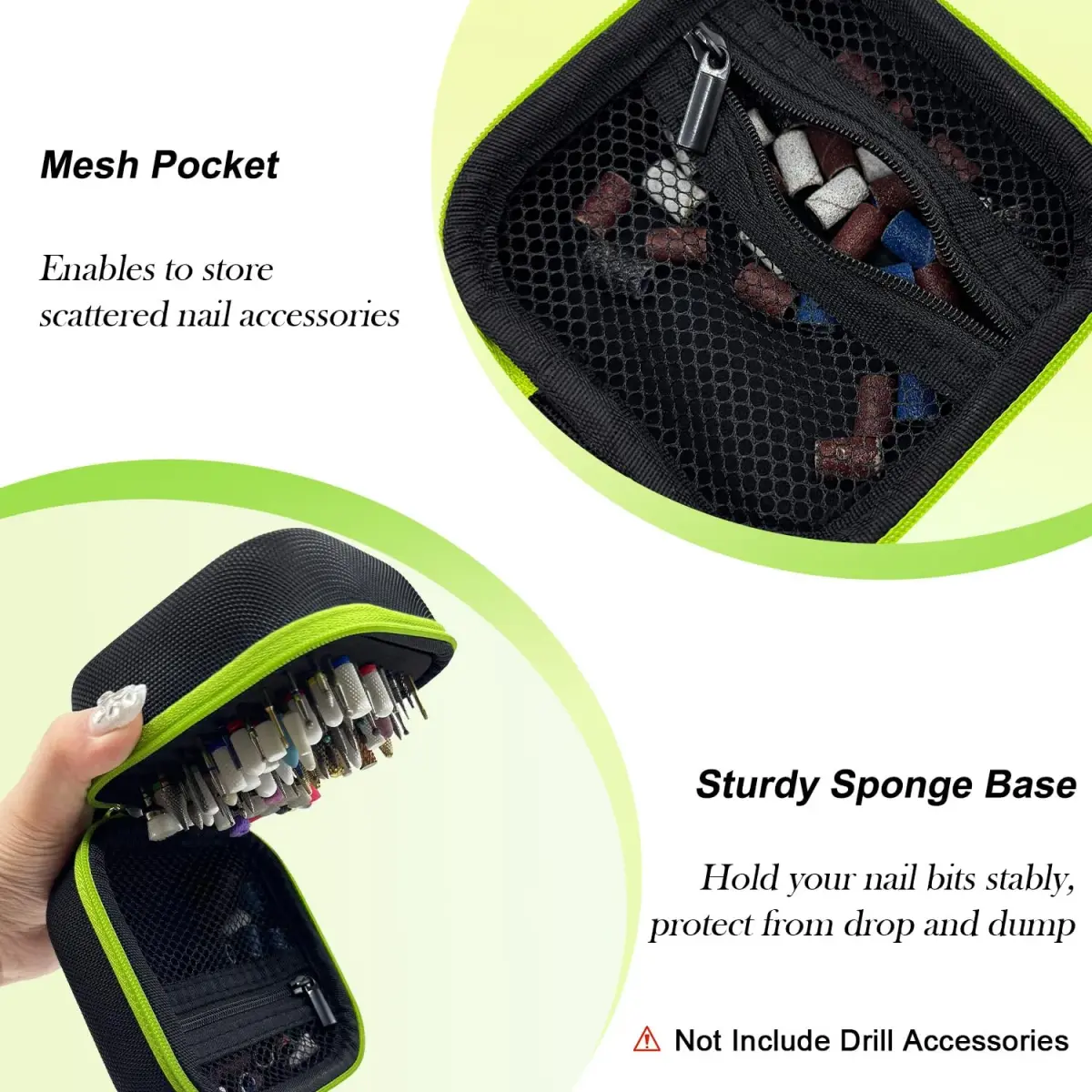 Thowapou 81 Holes Nail Drill Bit Holder Case | Waterproof Portable Organizer Bag for 3/32 Inch Bits - view 4
