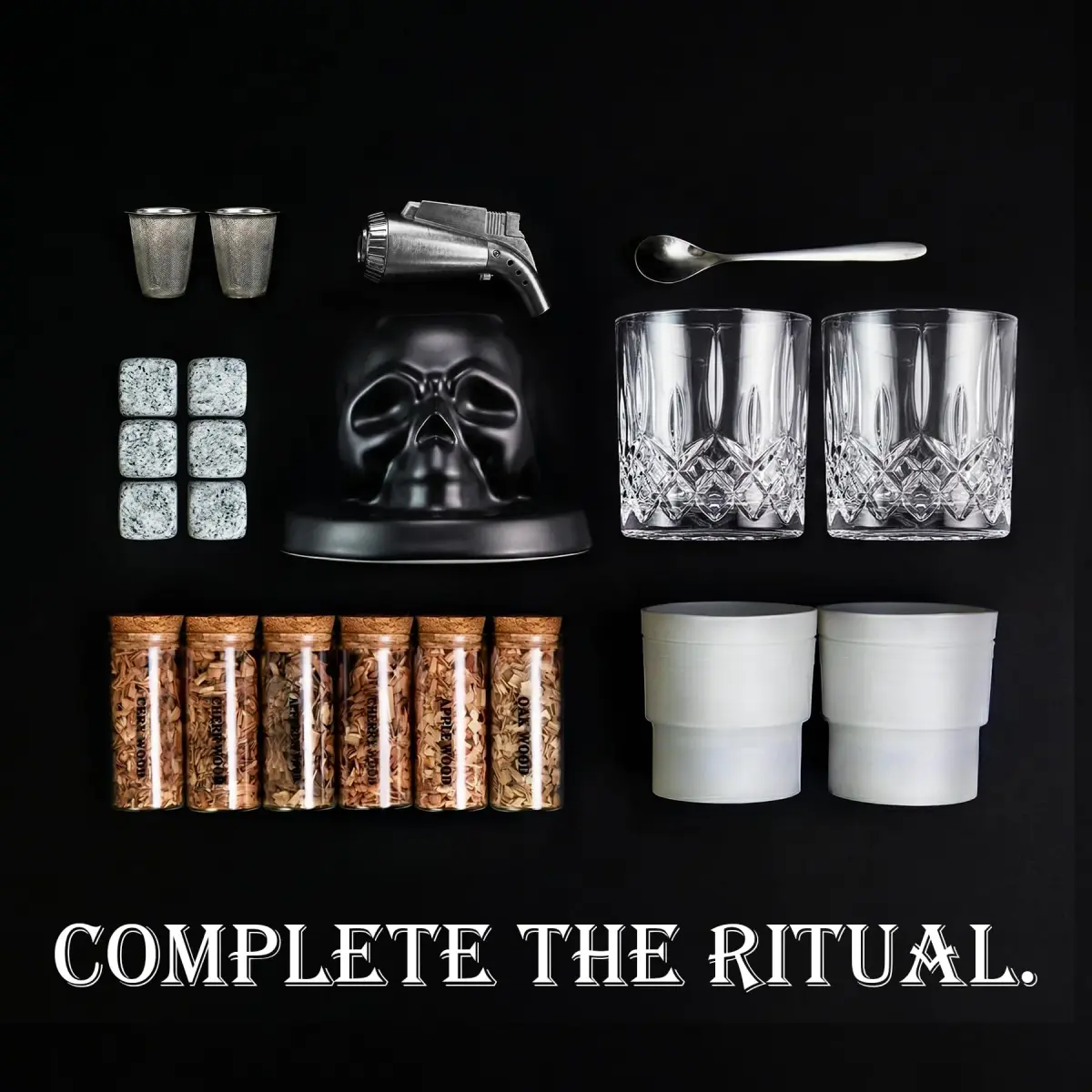 OAGA Skull Whiskey Smoker Kit with FQ-192 Torch & Bar Accessories | Ceramic Skull - view 6