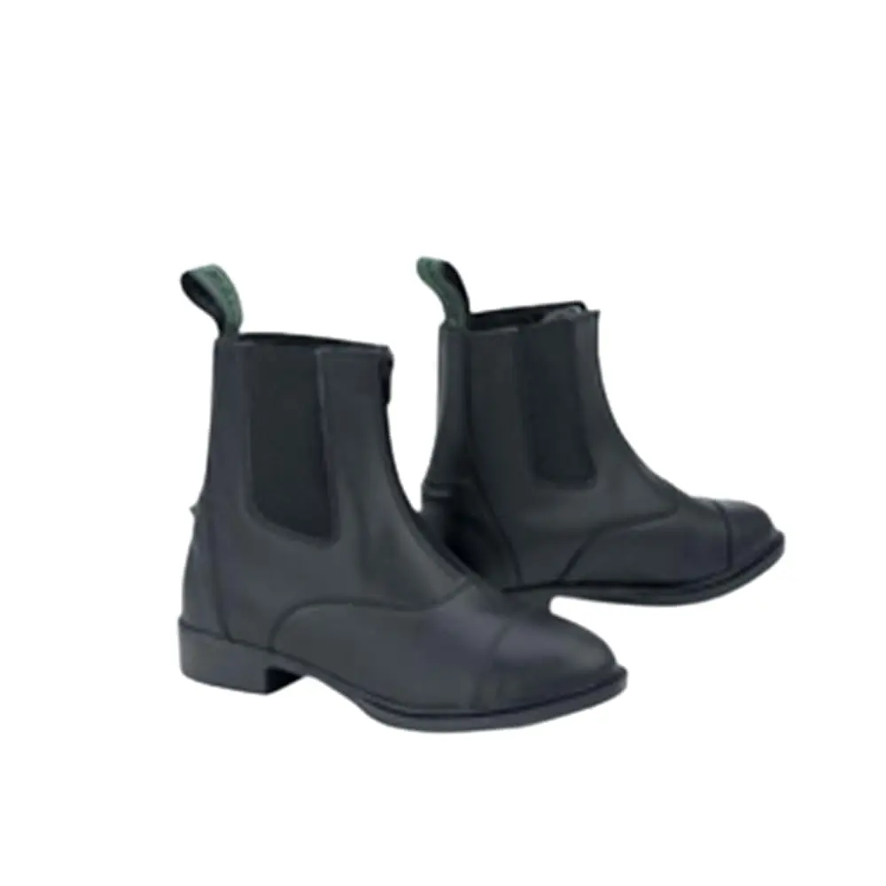 Lettia Ladies Zip Paddock Shoes- Black- 6 | Water Resistant Synthetic Boots - main product image