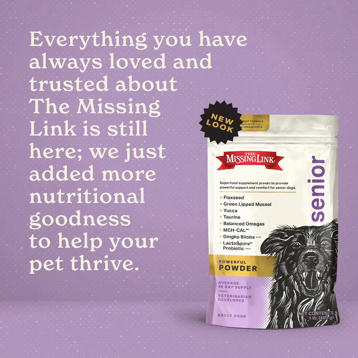 The Missing Link Senior Superfood Supplement Powder, Dogs, 1 lb (2pk) | Supports Bone, Skin, Brain & Memory - view 5