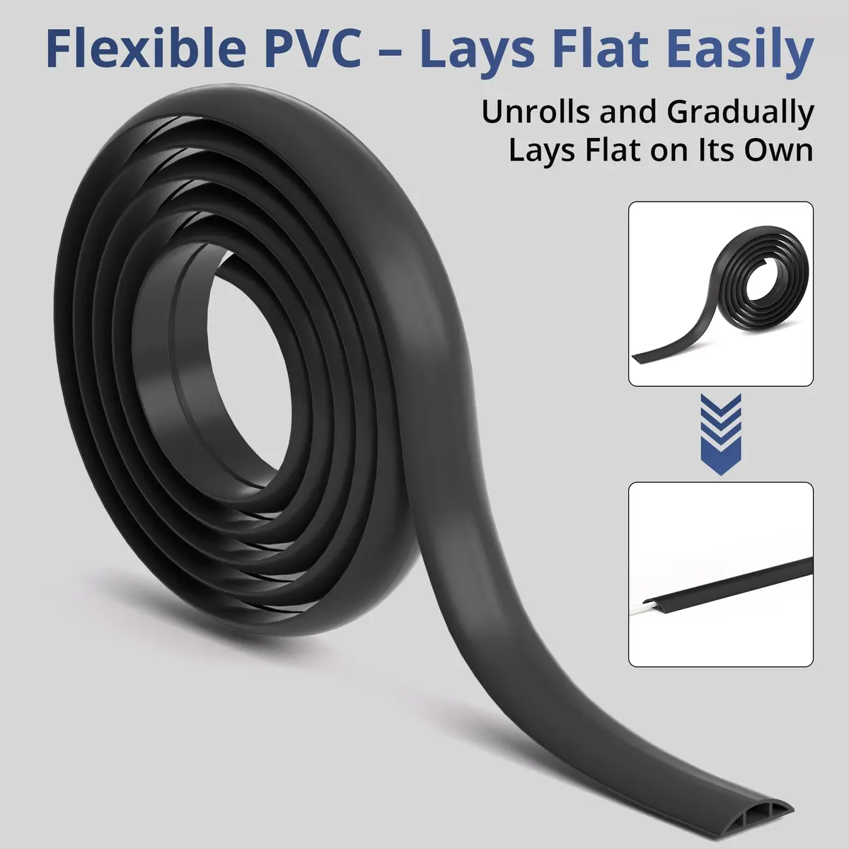ZhiYo 5.6ft Floor Cord Cover Cable Cavity 1.6" W x 0.43" H Smoked Brown Wood | Conceals 1-2 Cables on Floor - view 7