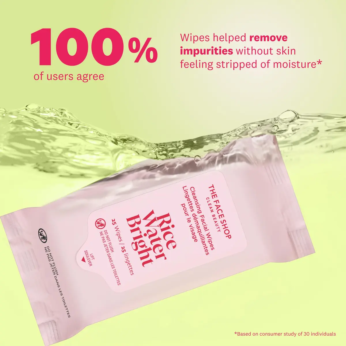 The Face Shop Rice Water Bright Cleansing Wipes 75 Count | Moisturizing, Gentle, Infused with Rice Extract - view 4