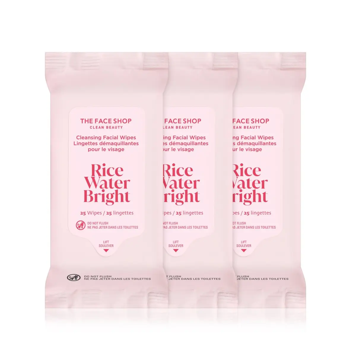 The Face Shop Rice Water Bright Cleansing Wipes 75 Count | Moisturizing, Gentle, Infused with Rice Extract - main product image