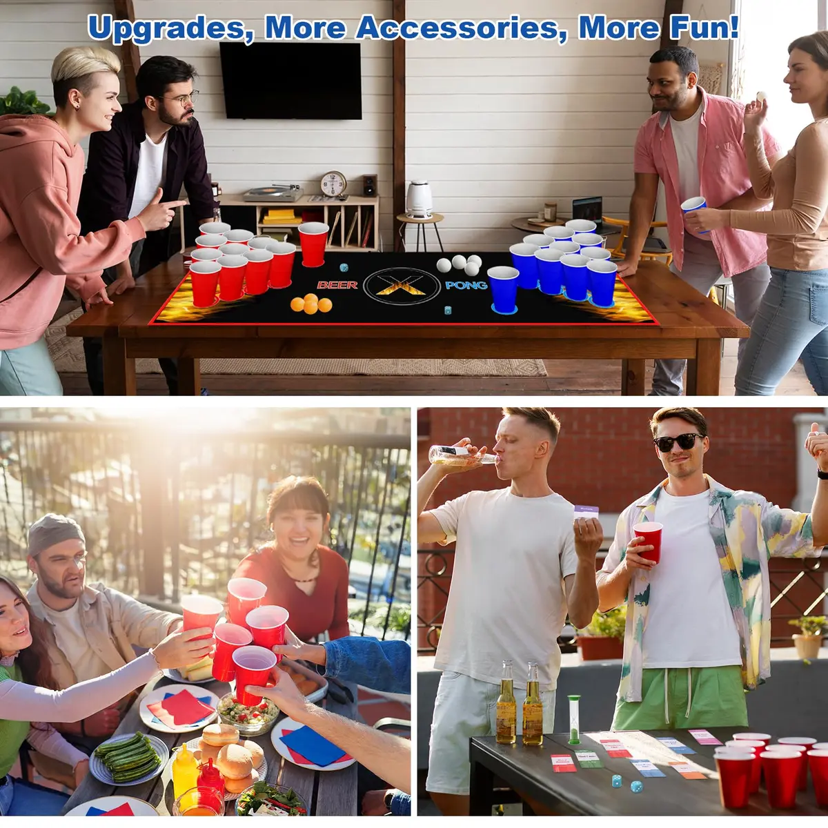 GOLDGE Beer Pong Table Mat 70.9 x 23.6 in | Waterproof, Reusable, Portable for Adults & Parties - view 7