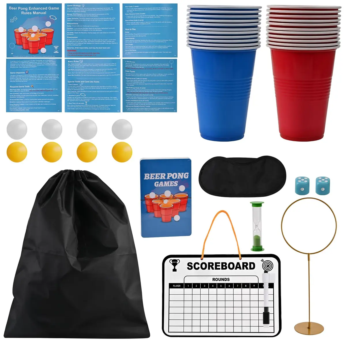 GOLDGE Beer Pong Table Mat 70.9 x 23.6 in | Waterproof, Reusable, Portable for Adults & Parties - view 8