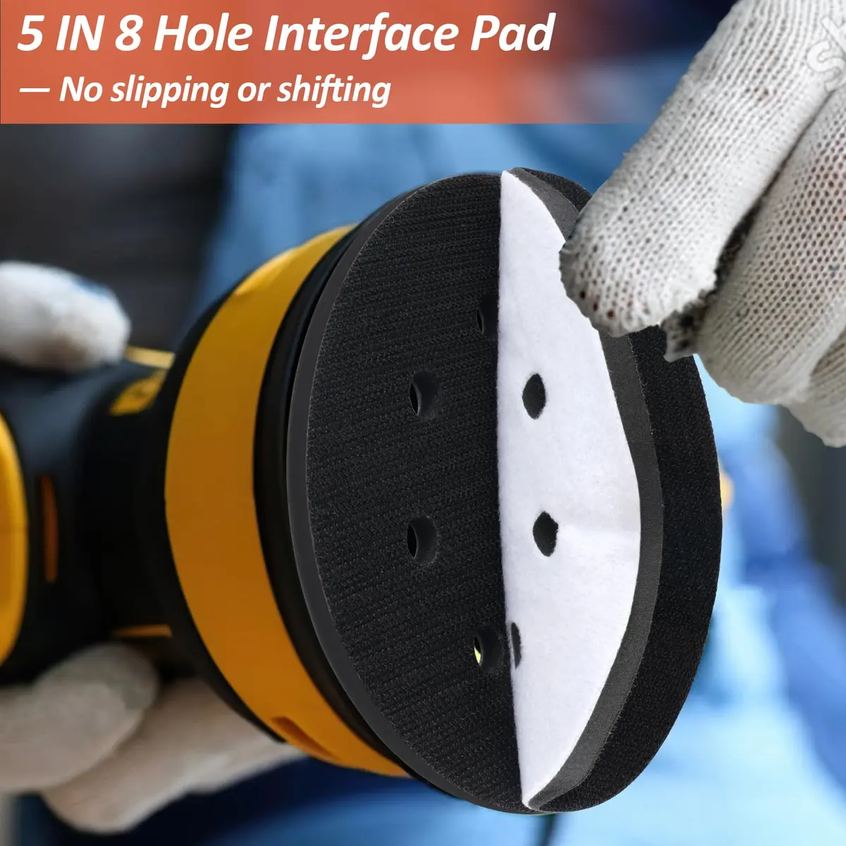 Mkobon 5 Inch Foam Sanding Pads 4-Pack | 12.7 cm (5 Inch) 8-Hole Interface Pads for Orbital Sanders - view 4