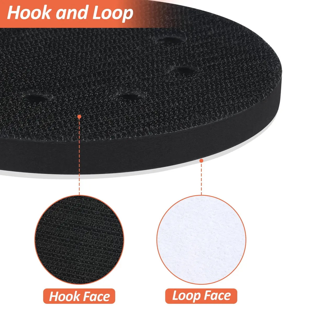Mkobon 5 Inch Foam Sanding Pads 4-Pack | 12.7 cm (5 Inch) 8-Hole Interface Pads for Orbital Sanders - view 5